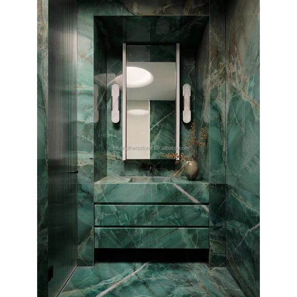 Modern Calcite Marble Flooring Bata Emerald Green Quartzite Slab for Hotel Wall Panel