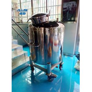 SUS316L Raw Milk Storage Tank movable tank with wheels