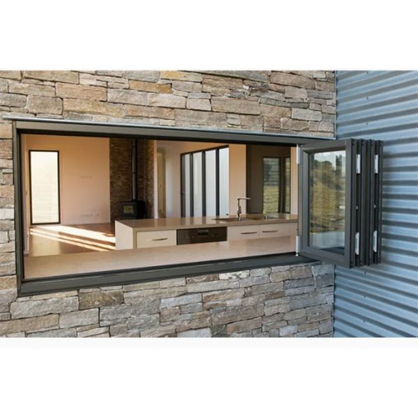 Aluminum Bifold Windows With 1.4mm Aluminum Wall Thickness And 70mm Window Frame Width