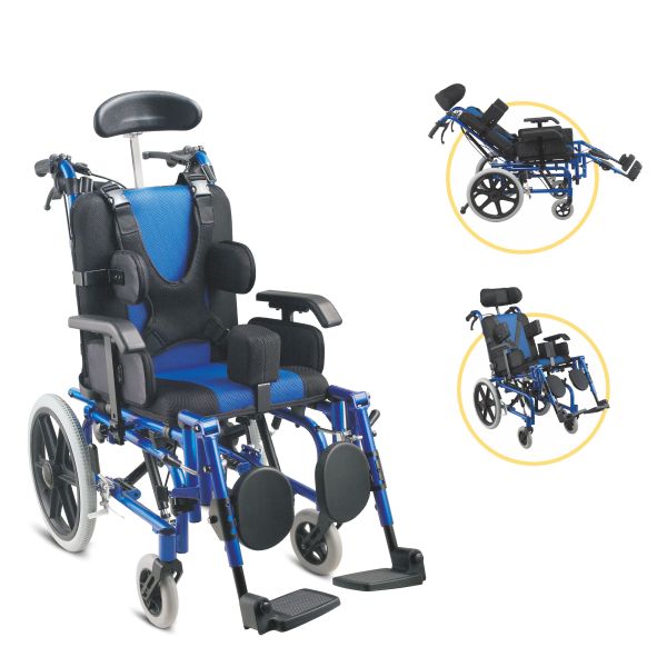 Buy Premium High End Pediatrics Children Aluminum Manual Wheelchair Solid Castor Pu Mag Rear Wheel at wholesale prices