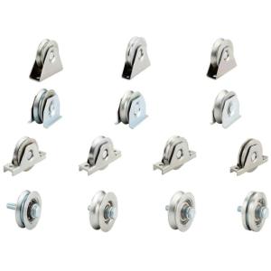 Quality Trapezoidal bracket pulley door rolling bearing iron door pulley hardware kits for sale