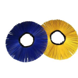 Blue Convoluted Wavy PP Bristle Circular Snow Sweeper Brush