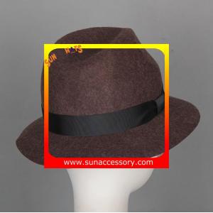 T8981177 Sun Accessory customized fashion winner 100% wool felt fedora hats,