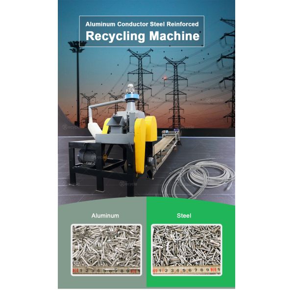 Scrap ACSR Wire Crushing And Sorting Machine Cable Wire Recycling Machine