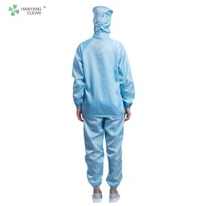 Clean Room ESD Workwear Anti Static Garments Washable Autoclavable Blue Color