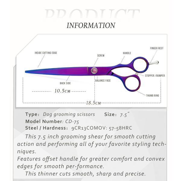Sharp Special Hairdressing Scissors , Titanium Stainless Steel Hair Scissors