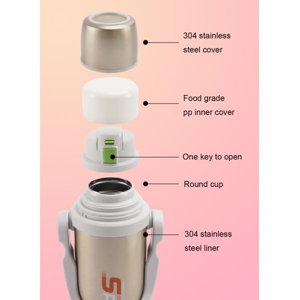 Insulation Large Container Water Pot Flask Thermos Wide Mouth Stainless Steel Vacuum Flask