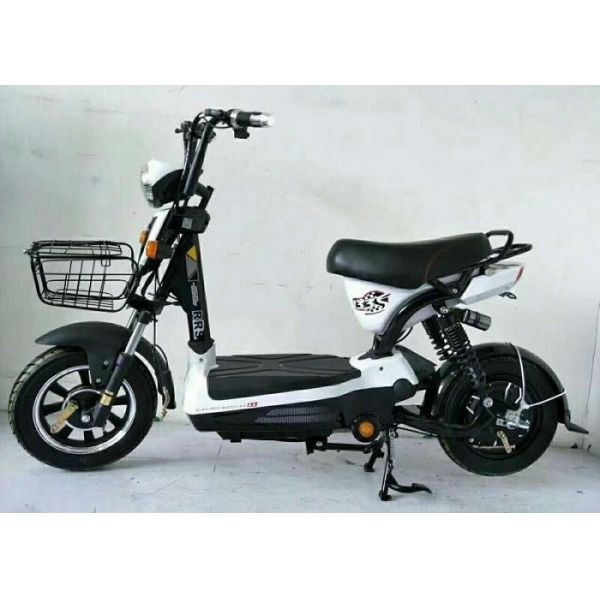 Buy Black Brushless Electric Scooter , Battery Powered Moped With Front Rear Drum at wholesale prices