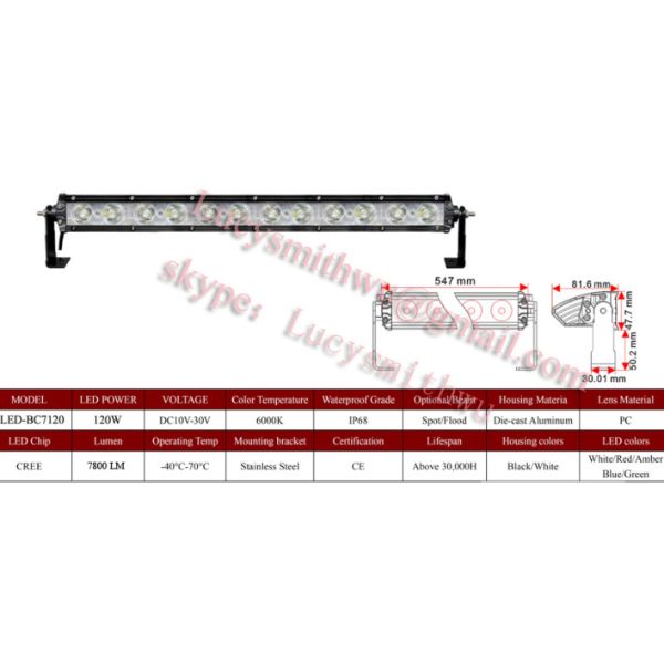 120W Led work lights truck driving lamps/Spot/LED arbeidslys foco faenero Faros LED-BC7120