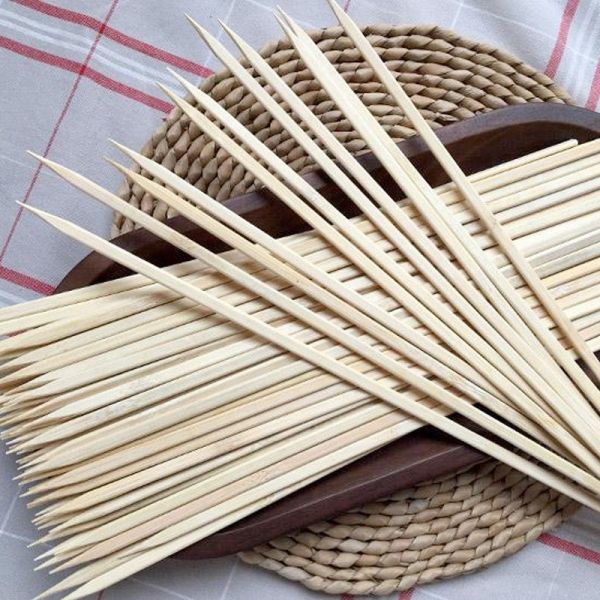 Wholesale Custom Biodegradable Bamboo Sticks Barbecue skewers bbq Round Bamboo