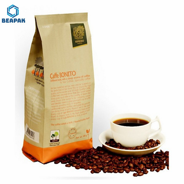 Buy Stand Up Zipper 500g Flat Bottom Packaging Coffee Bags at wholesale prices