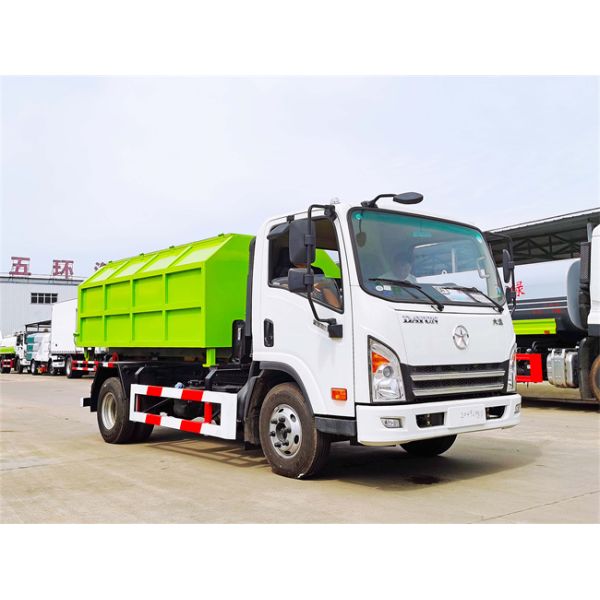 Customized Hook Lift Waste Compactor Truck 4x2 With 7CBM 9 CBM Garbage Boxes