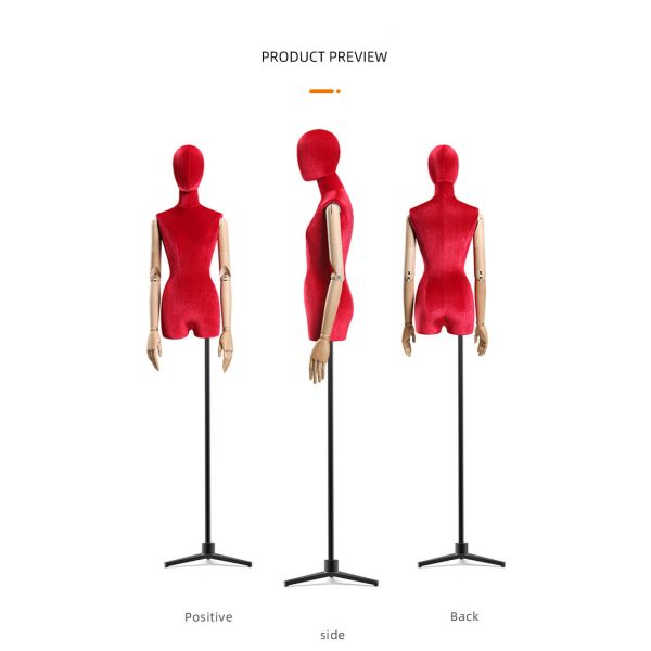 Fashion Female Display Mannequin Tailor Torso Half Body Mannequin With Base Women Style Stand Material Adults