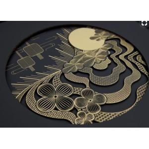 Mooncake Printed Packaging Boxes Black Hot Stamping Logo Lid And Base Box