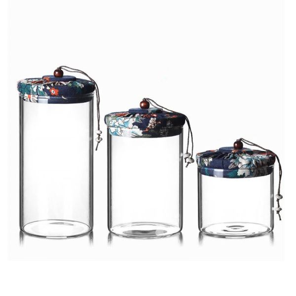 Buy Cloth Cover Sealed Borosilicate Glass Storage Jars at wholesale prices