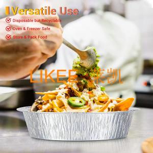 Insulation Preservation Round Aluminum Foil Container For Freezer