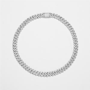 Two Tone 20 Inch Moissanite Hip Hop Chains Two Tone 14mm Cuban Link Chain