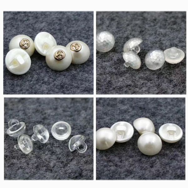 10MM 11.5MM Elegant design sewing on fancy round white pearl buttons for lady shirt and coat