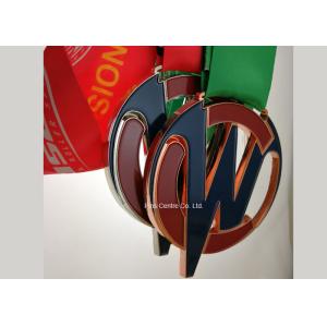 Personalized Ribbon Awards Medals Die Casting Soft Enamel Inner Cut