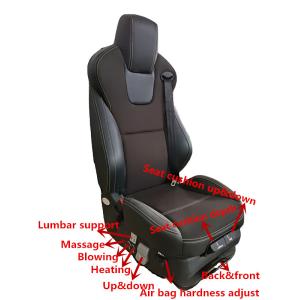 Quality Air Suspension Heating Bus Driver Seat Slidable 545mm Width for sale