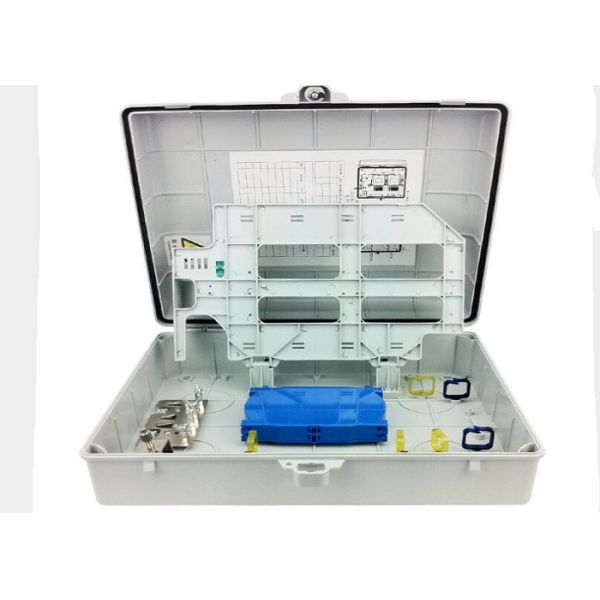 Grey / Beige Fiber Optic Distribution Box 48 Ports ABS FTTH Termination Box