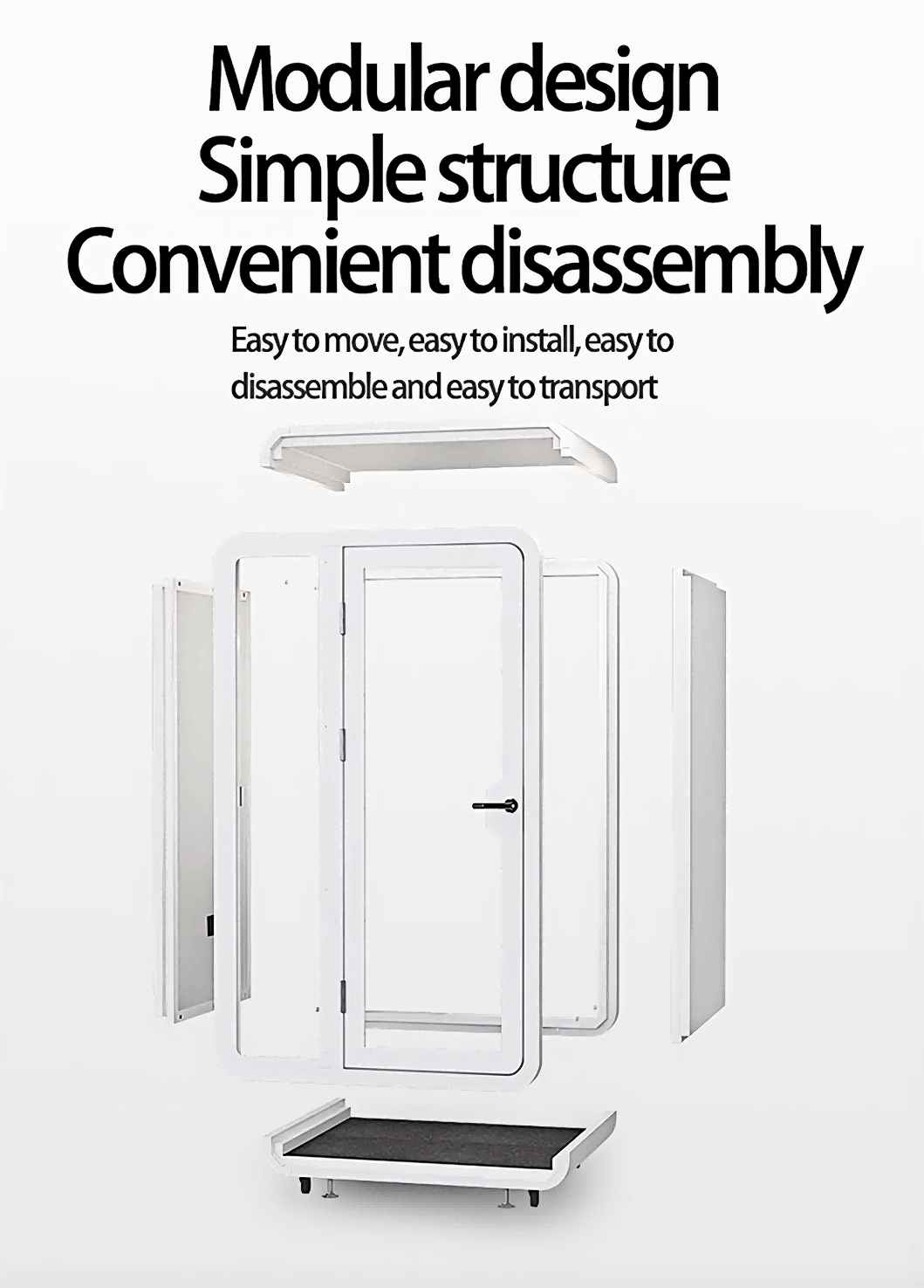 Adjustable Single Person Pod Customized Sound proof Office Pod White With A Ventilation System