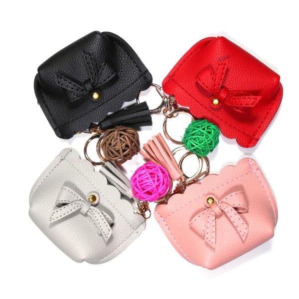 Buy Bowknot Ornament 9.5cm Small Zipper Pouch Keychain Polyester at wholesale prices