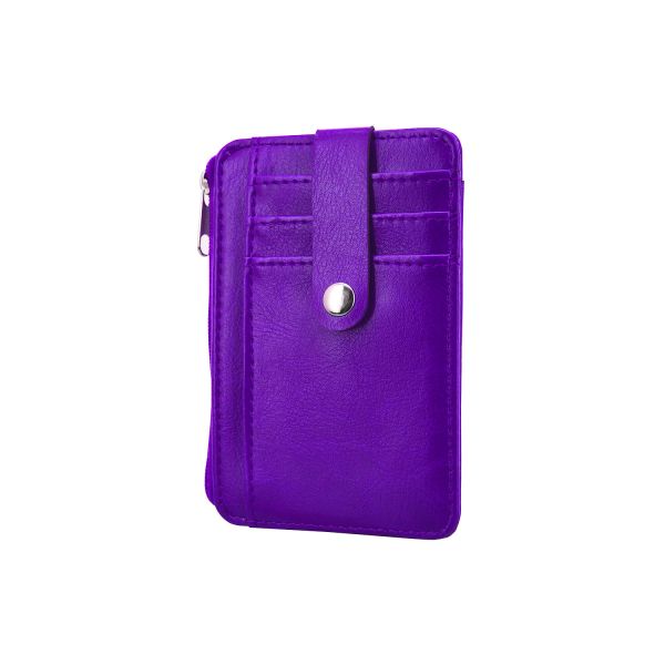 Purple Color Slim Credit Card Holder , Pocket Change Purse For Women / Girls