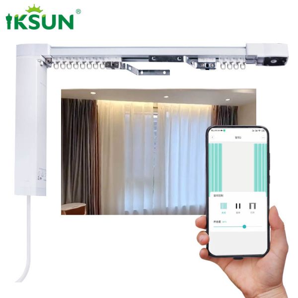 Buy Wireless Motorized Electric Curtain Track System Smart Aluminium Material at wholesale prices