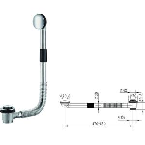Total Chrome Bathtub Drainer,Bath Waste and Overflow Kits