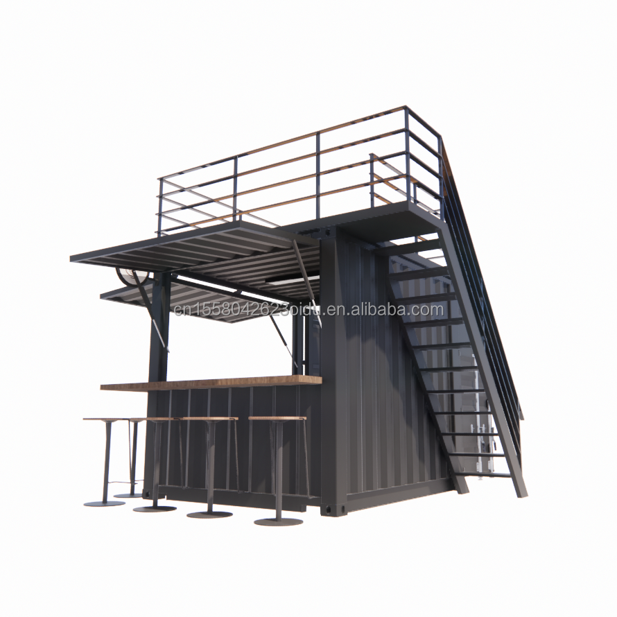 Mini 10ft Pop-up Store Sturdy Steel Frame Container Bar Stall with Galvanized Steel Bending