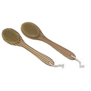 Long Handle Shower Brush , Oval Massager Head Bristle Bath Brush