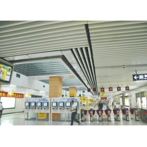 Custom Color Strip Commercial Ceiling Tiles / Waved shaped Blade Ceiling