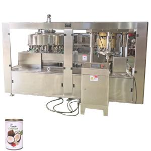 Canned coconute milk juice filling seaming machine with cold glue labeling