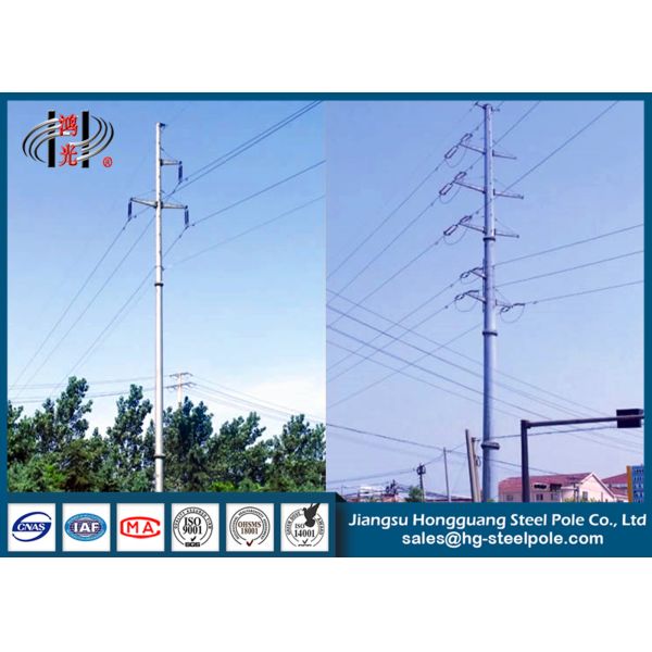 Buy 35KV Double Circuit Suspension Type Tubular Steel Pole Galvanized at wholesale prices