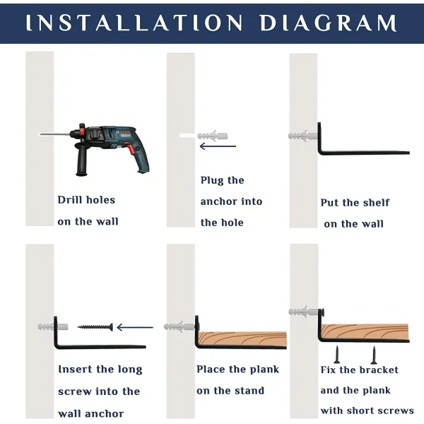 ISO9001 Rohs CE Certified 8 Inch Professional Floating Shelf Bracket Strong and Sturdy