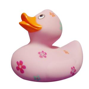 China Funny Floating Cute Rubber Duck Natural Latex Bath Duck Pink Color EN71 on sale