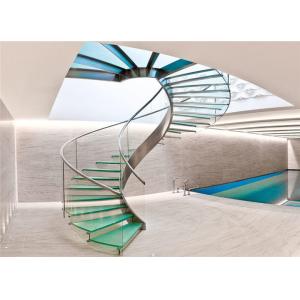U Channel Curved Deck Stairs Designs Glass Railings System Screw Bolted