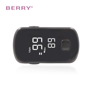 Black Fingertip Pulse Oximeter Vertical Screen Removable Battery