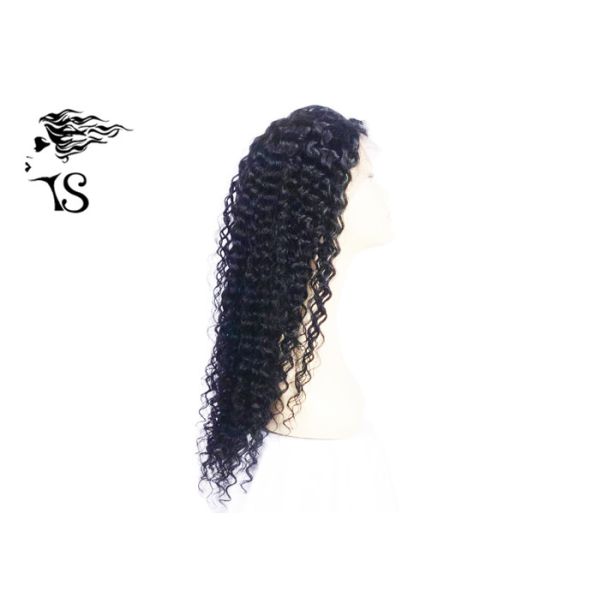 Deep Wave Full Lace Wig For Black Women , 7A 100% Remy Hair Black Full Lace Wig
