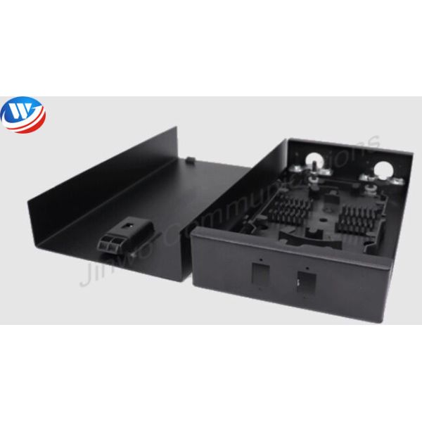 Black CATV Wall Mount Fiber Distribution Box 2pcs SC Adaptor