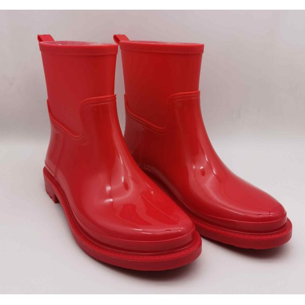 Women's PVC Slip On Rain Boots Double Upper Boots Matt Finish Chelsea Wellington Styles