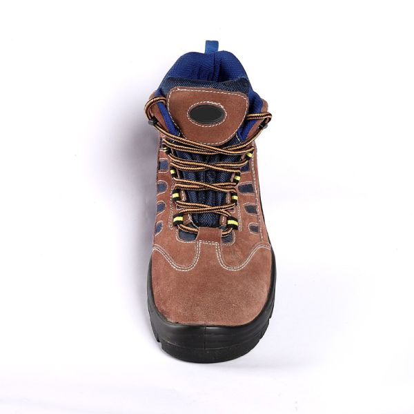 Cow Leather Anti Puncture Steel Sole PU Injection Molded Sole Mens Leather Work Boots