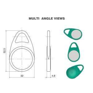 MF1K Chip RFID Id Card Keychain 13.56 MHz 5.8 Gms With UID Number Printing