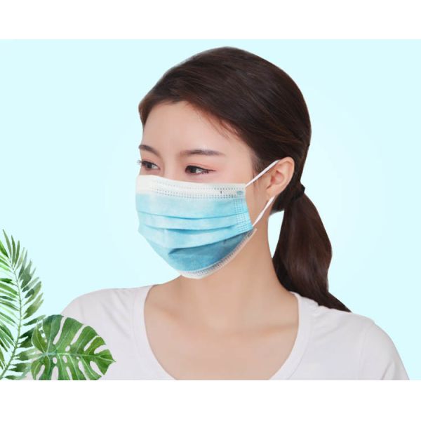 Earloop Anti Pollution 3 Ply Face Mask , Adult Face Mask Safe Triple Layer