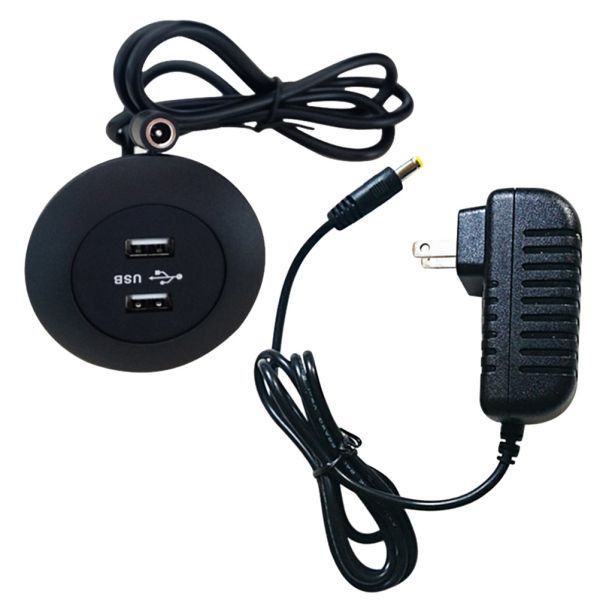 Buy Blue Light Usb Table Hub , USB Electrical Outlet Dual Usb Ports Grommet at wholesale prices