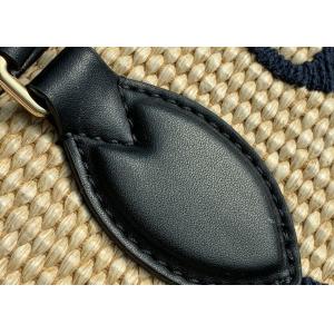 Raffia Waven Custom Embroidered Tote Bags 35cm Medium Tote Purse