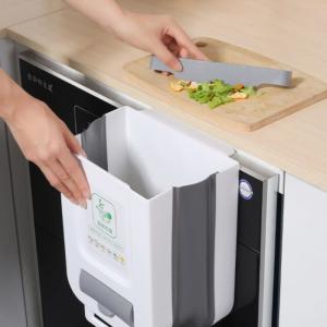 Customized Collapsible Hanging Trash Can White Folding Kitchen Trash Can