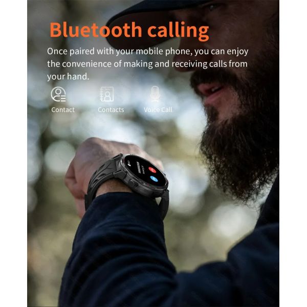 GPS AMOLED 650Mah 3ATM Waterproof Fitness tracking BT Call Professional Sports Smartwatch