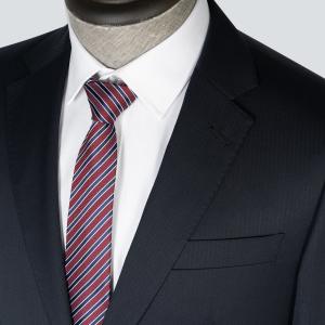 Men's Fashion Business Suit in Blue Woolen with Single Breasted Jacket and